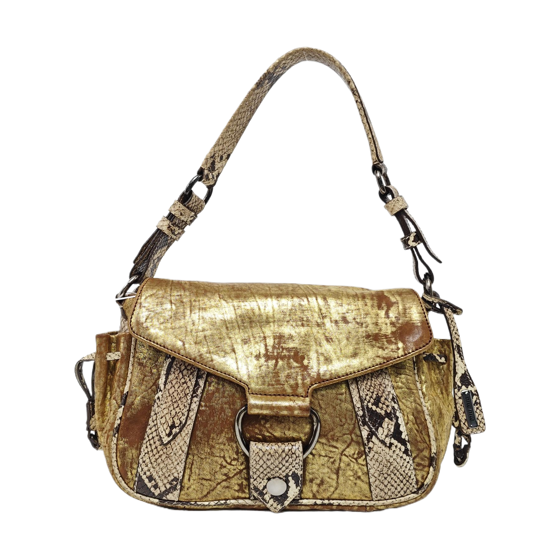 Leather Shoulder Bag Gold