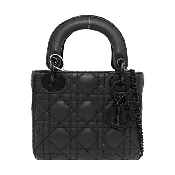 Lady Dior Mini Cannage Calfskin Black