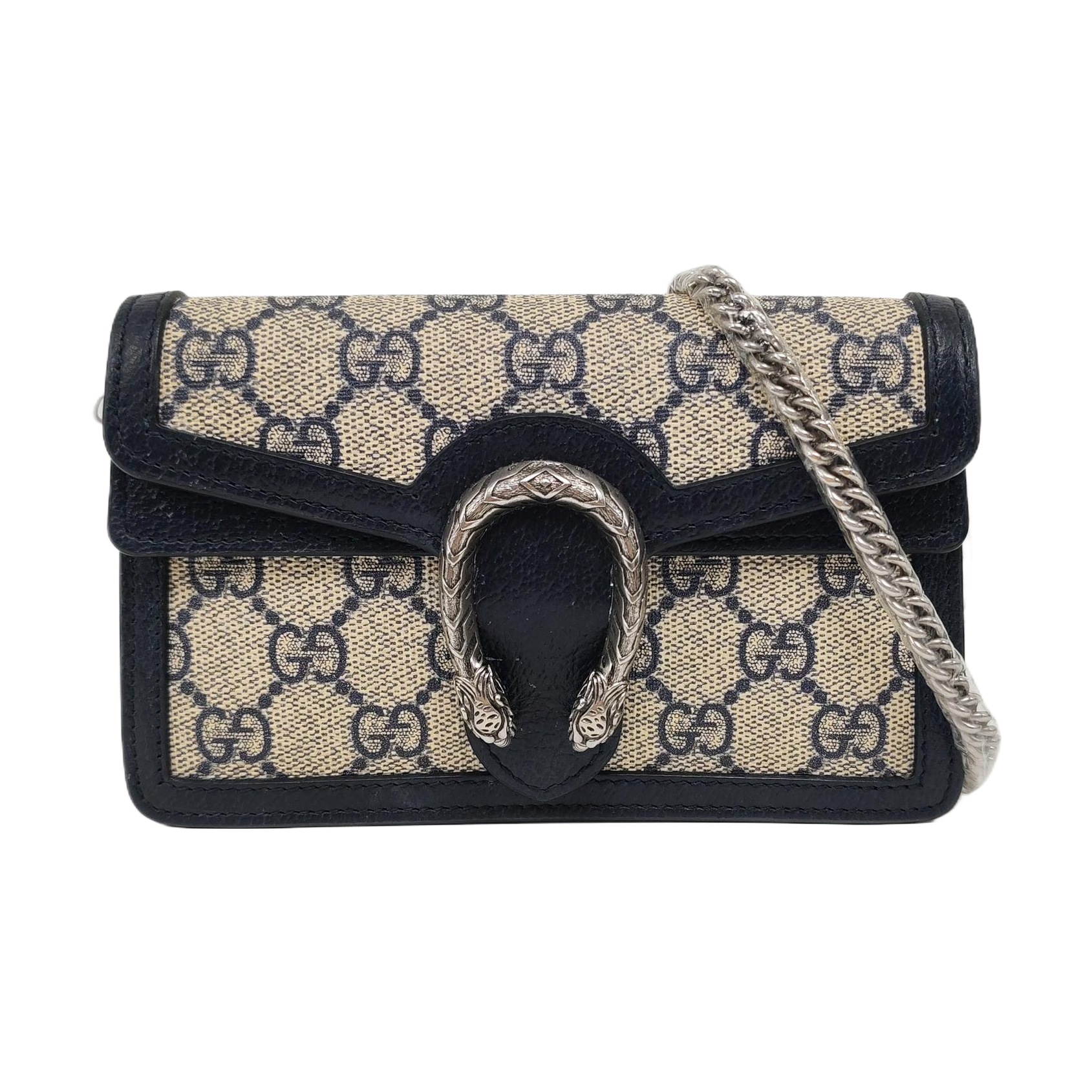 Dionysus Super Mini Monogram Coated Canvas Beige