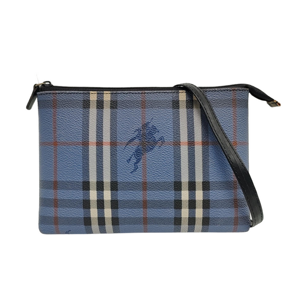 Coated Canvas Clutch Blue