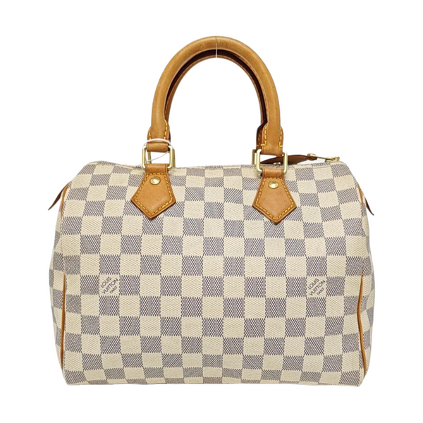 SPEEDY 25 Damier Azur Coated Canvas White
