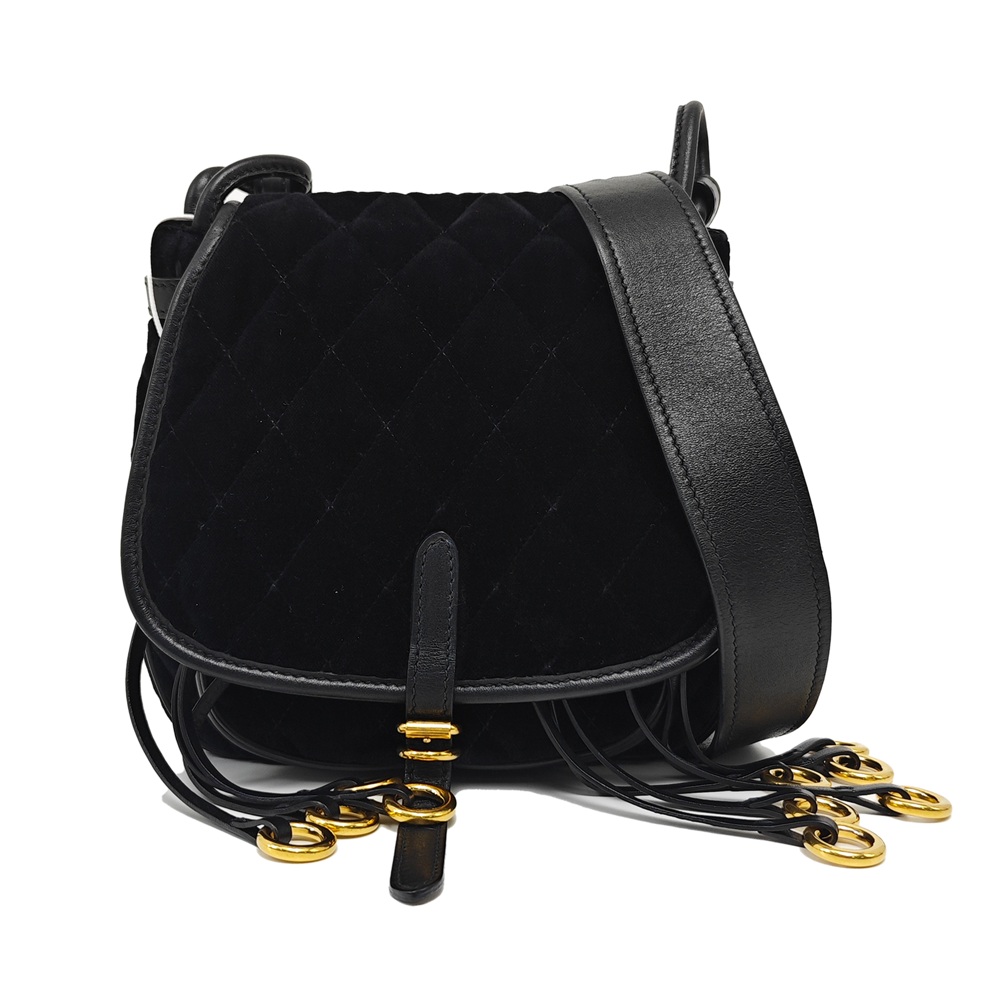 Belt Bag Quilted Velvet Black