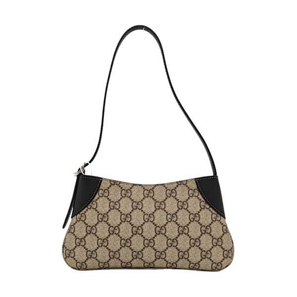 GG Emblem Small Monogram Coated Canvas Beige