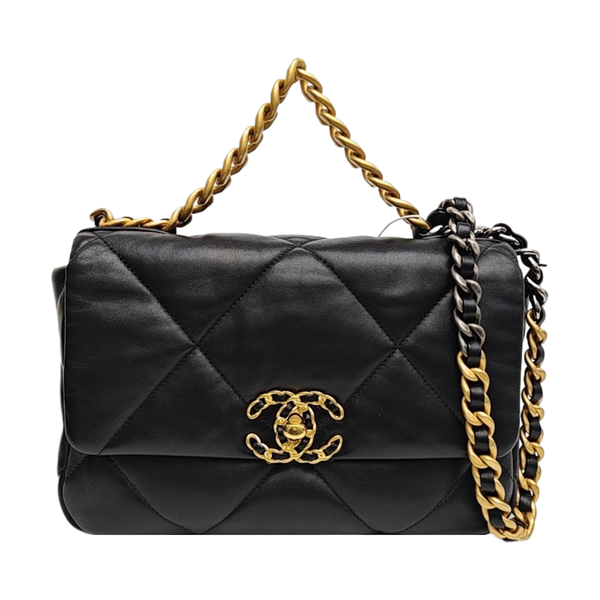CHANEL 19 Small Quilted Lambskin Black