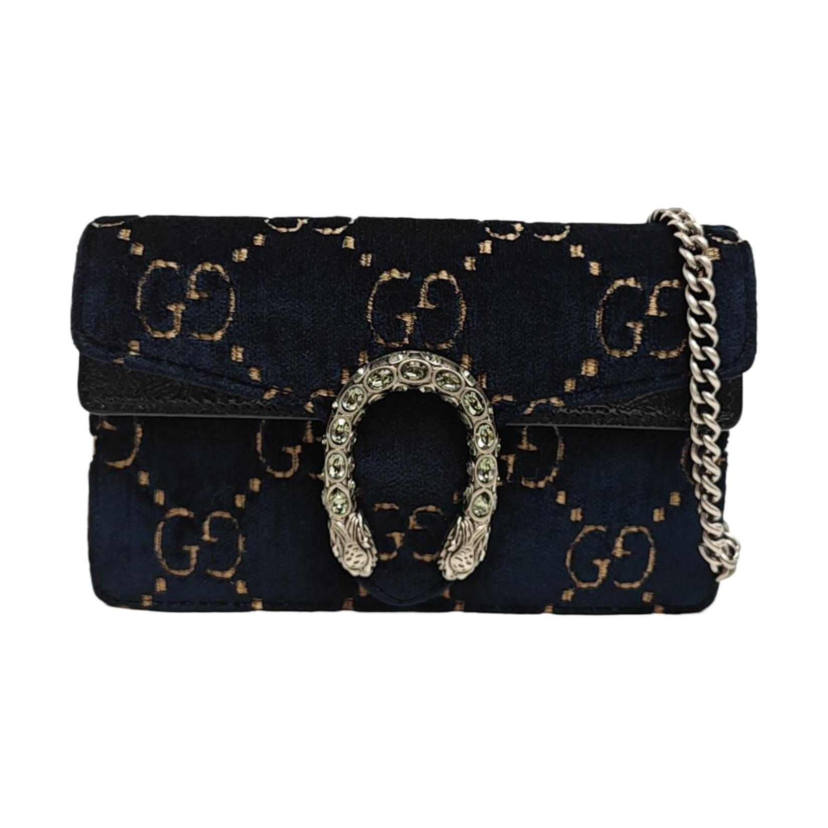 Dionysus Super Mini Monogram Velvet Blue