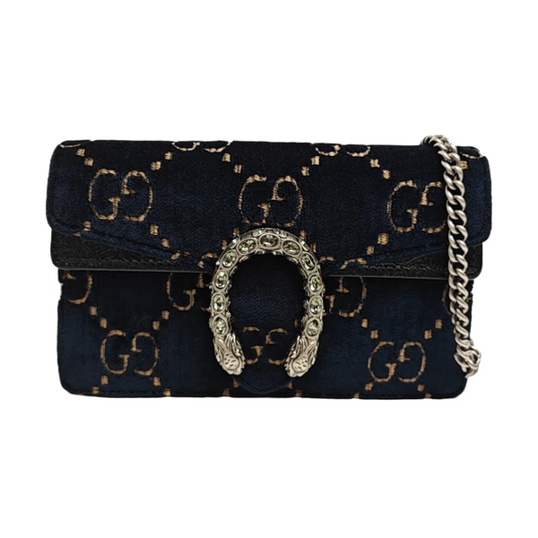 Dionysus Super Mini Monogram Velvet Blue