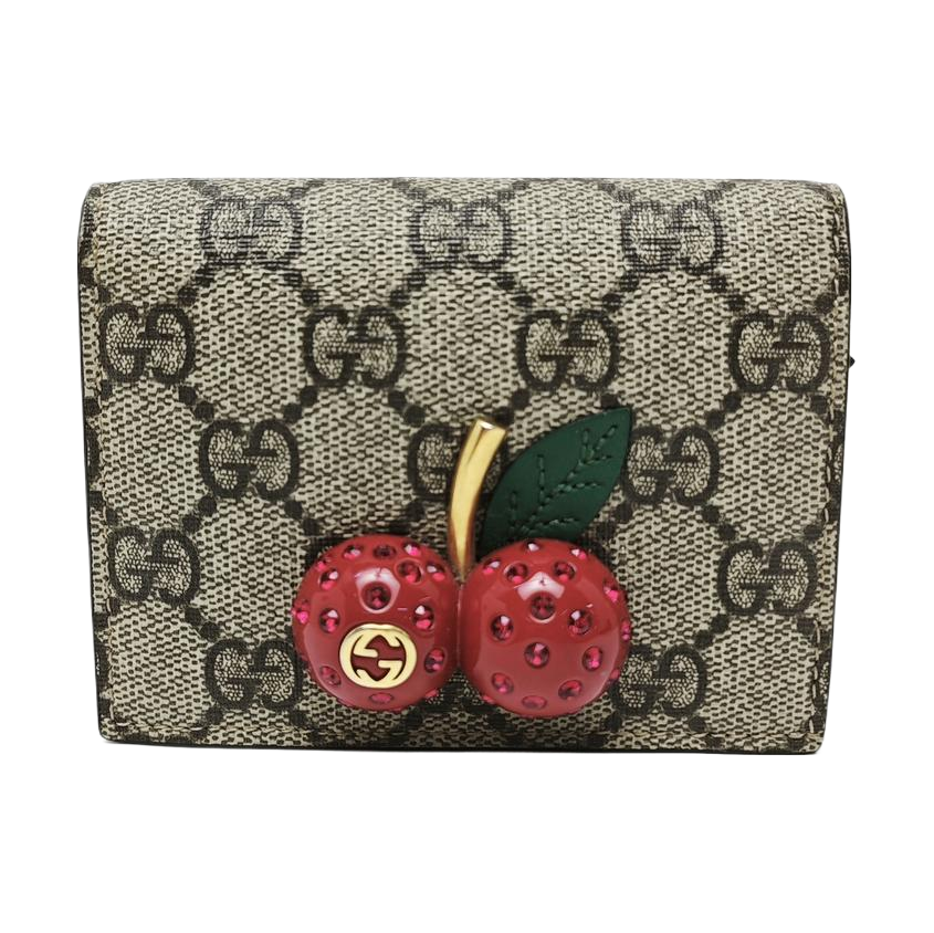 GG Supreme Monogram Coated Canvas Gray Wallet