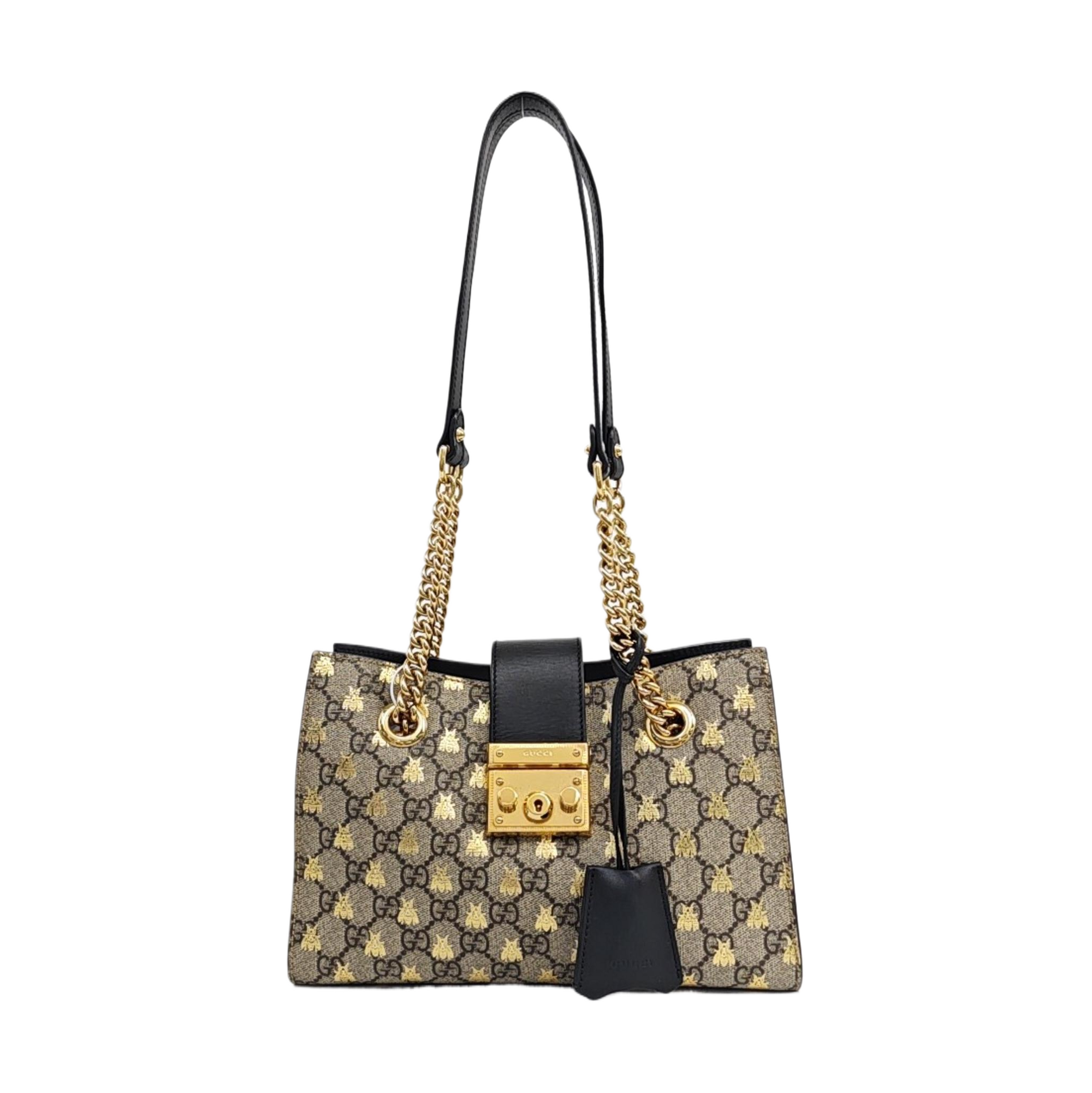 Padlock Small Monogram Coated Canvas Beige
