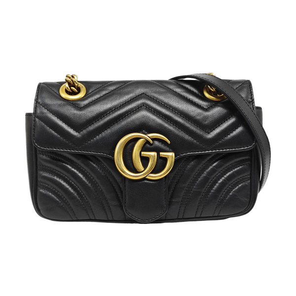 GG Marmont Small Quilted Calfskin Black