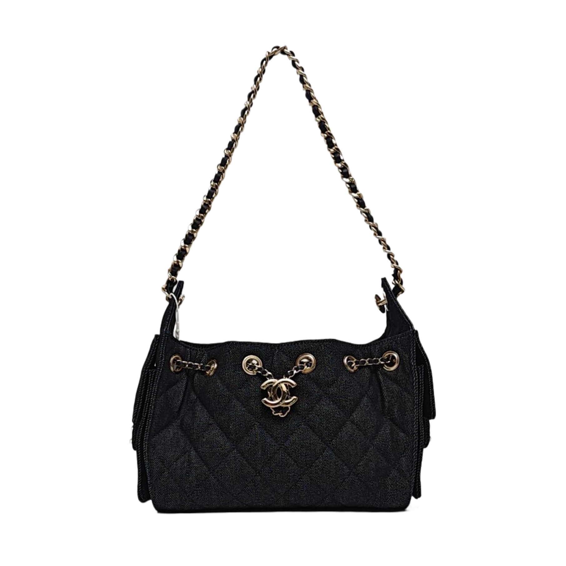 CHANEL 25 Quilted Denim Blue