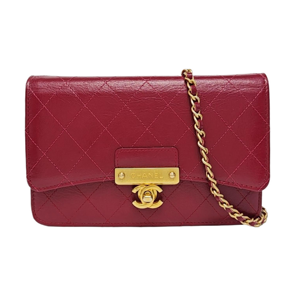 DOUBLE CC Quilted Lambskin Red