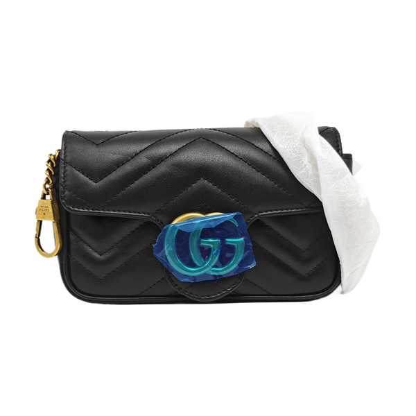 GG Marmont Mini Quilted Calfskin Black
