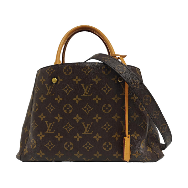MONTAIGNE MM Monogram Coated Canvas Brown