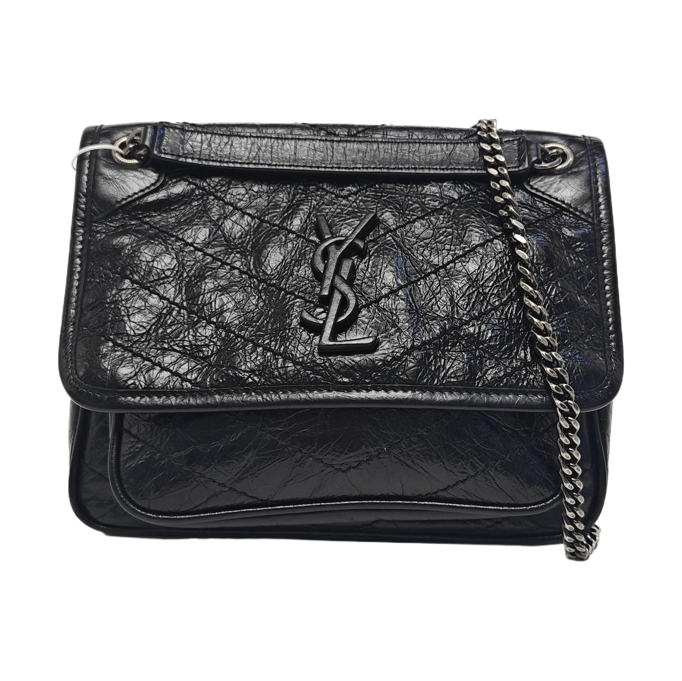 NIKI Small Chevron Calfskin Black