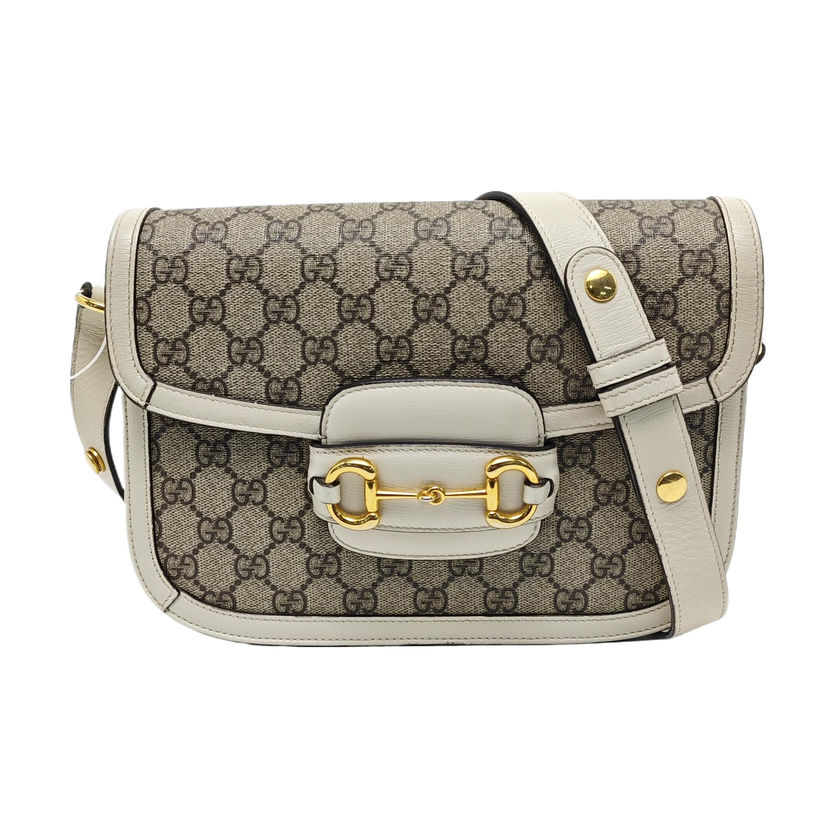 Horsebit 1955 Small Monogram Coated Canvas Beige