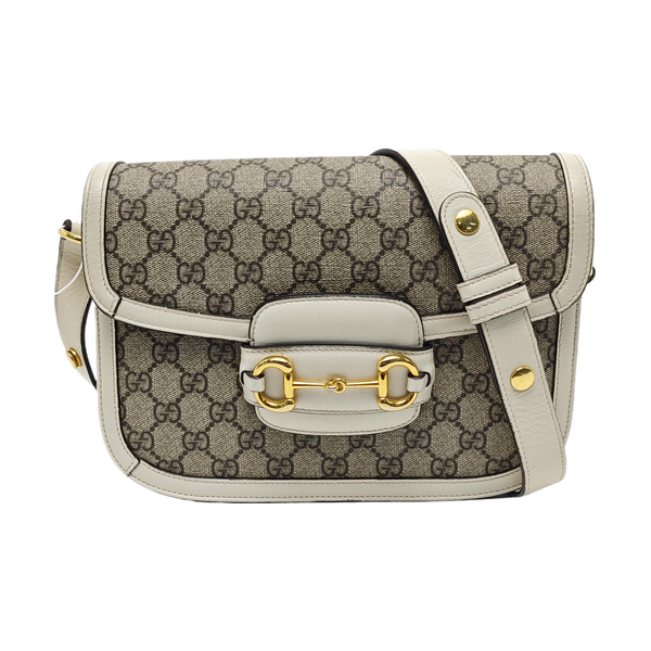 Horsebit 1955 Small Monogram Coated Canvas Beige