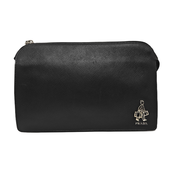 Saffiano Calfskin Clutch Black