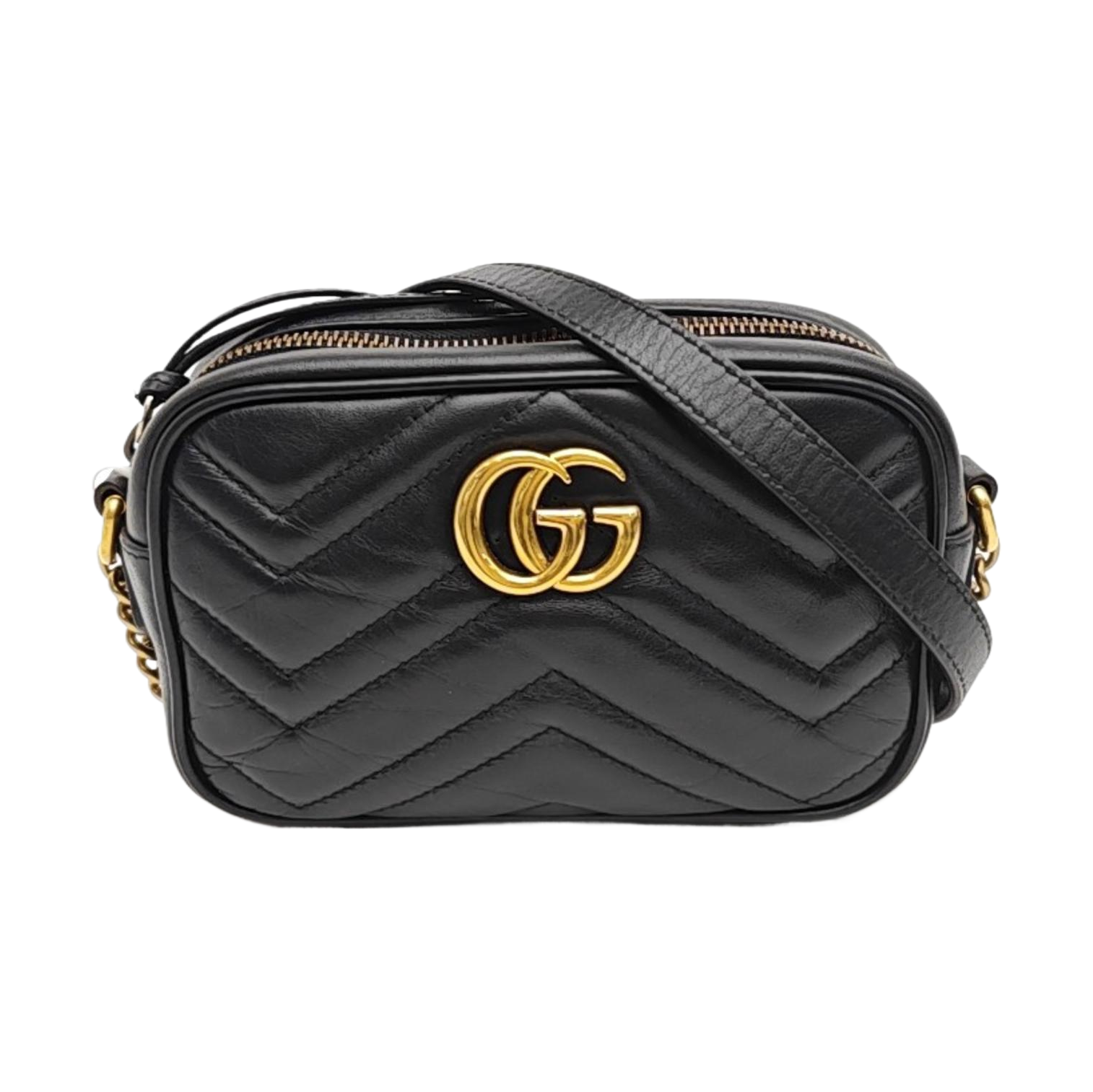 GG Marmont Mini Quilted Calfskin Black