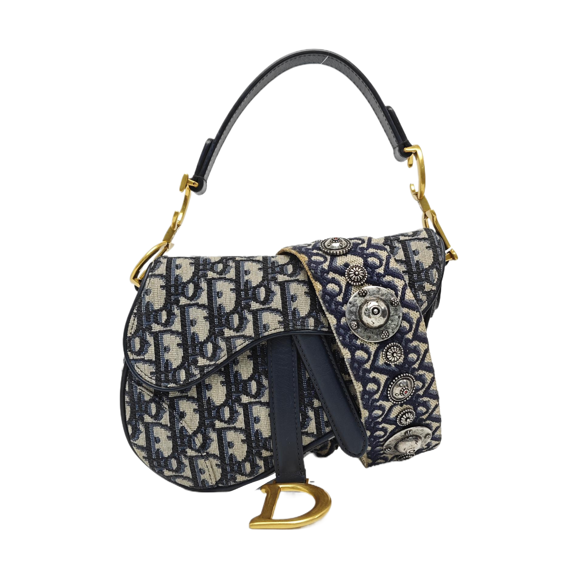 Saddle Mini Oblique Canvas Blue