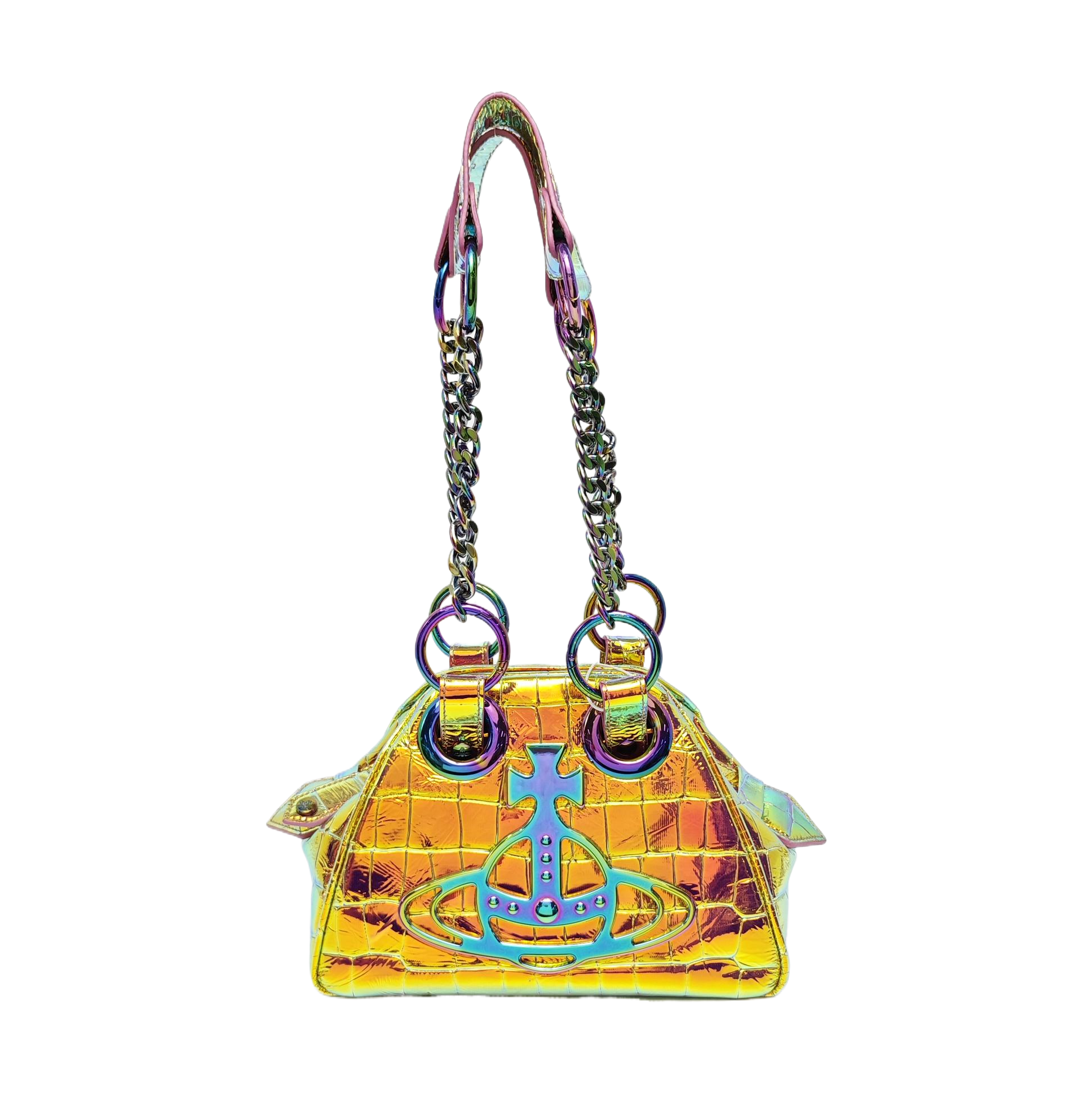 Leather Shoulder Bag Metallic