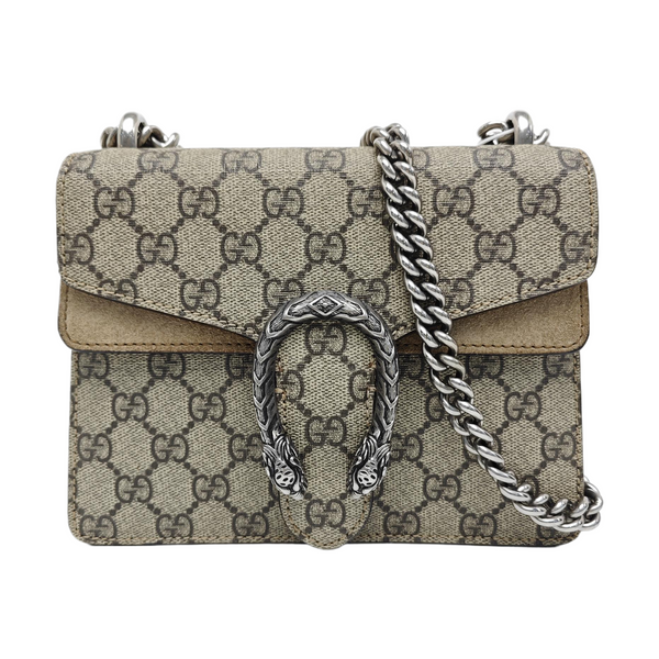Dionysus Mini Monogram Coated Canvas Beige