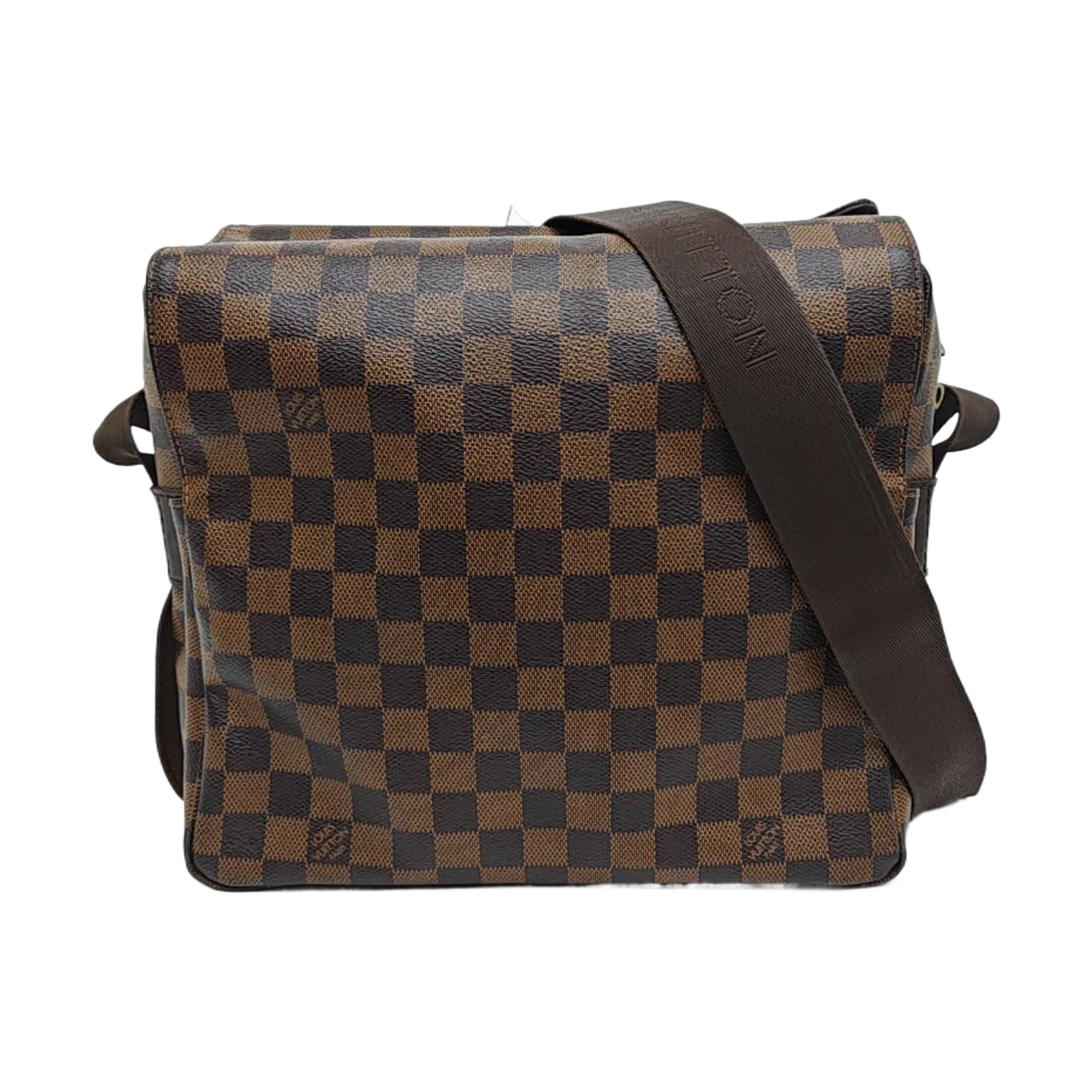NAVIGLIO MM Damier Ebene Coated Canvas Brown