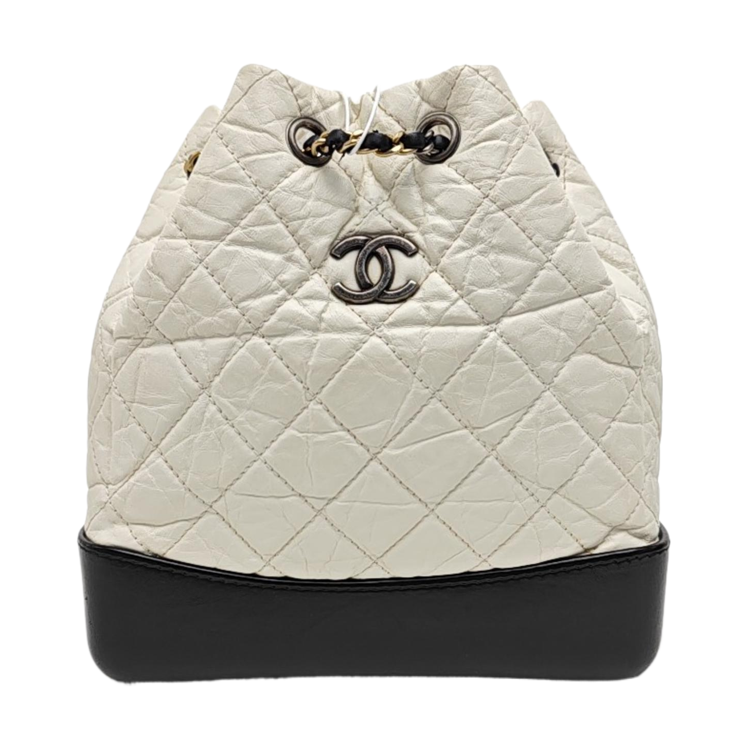 GABRIELLE Small Quilted Calfskin White