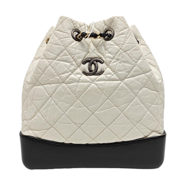 GABRIELLE Small Quilted Calfskin White