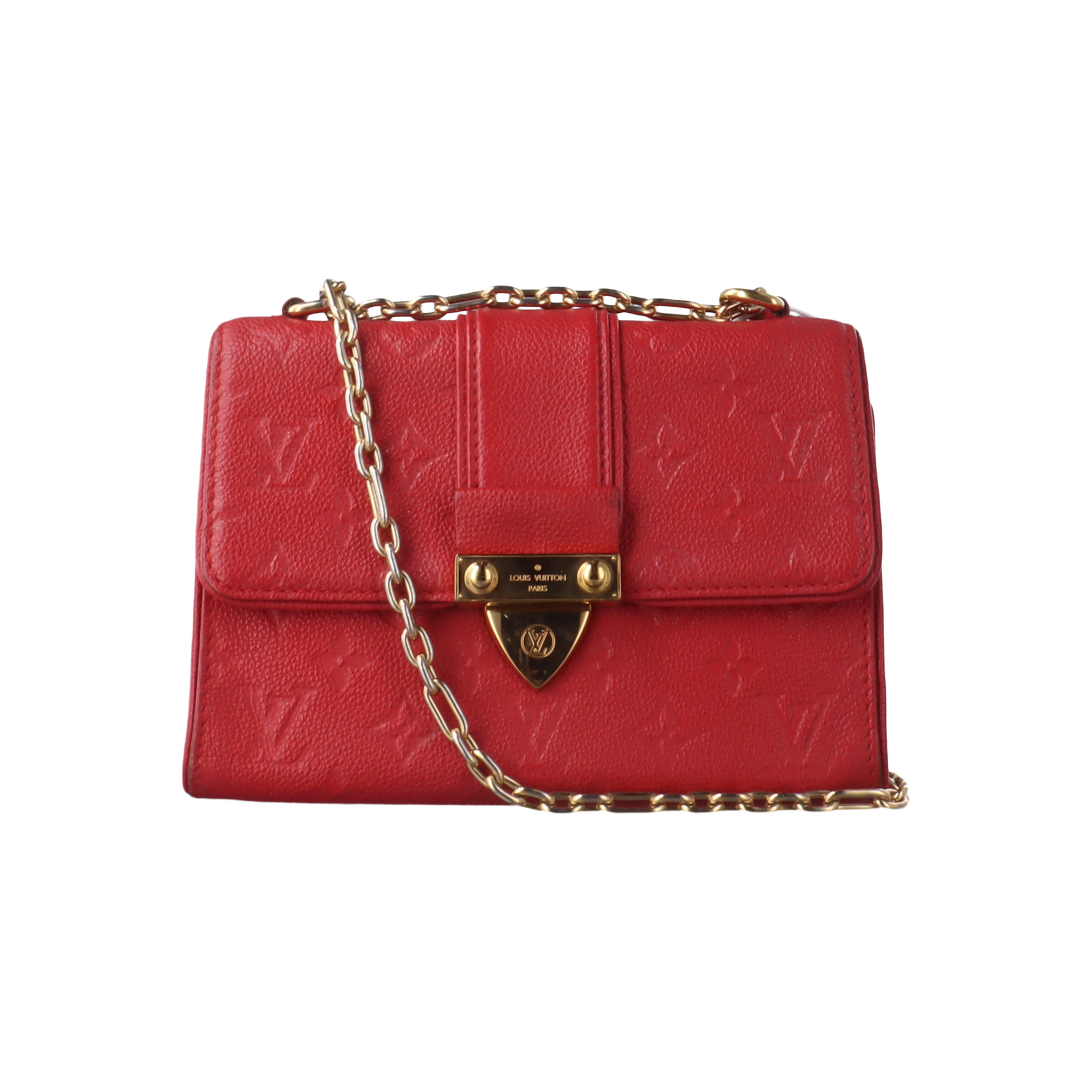SAINT SULPICE PM Monogram Calfskin Red