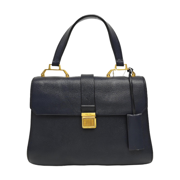 Calfskin Top Handle Bag Blue