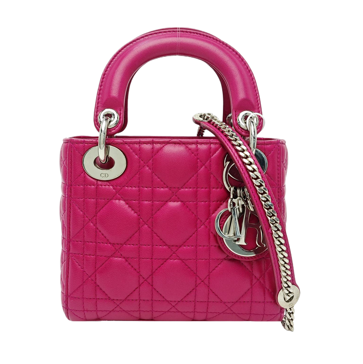 Lady Dior Mini Cannage Lambskin Red
