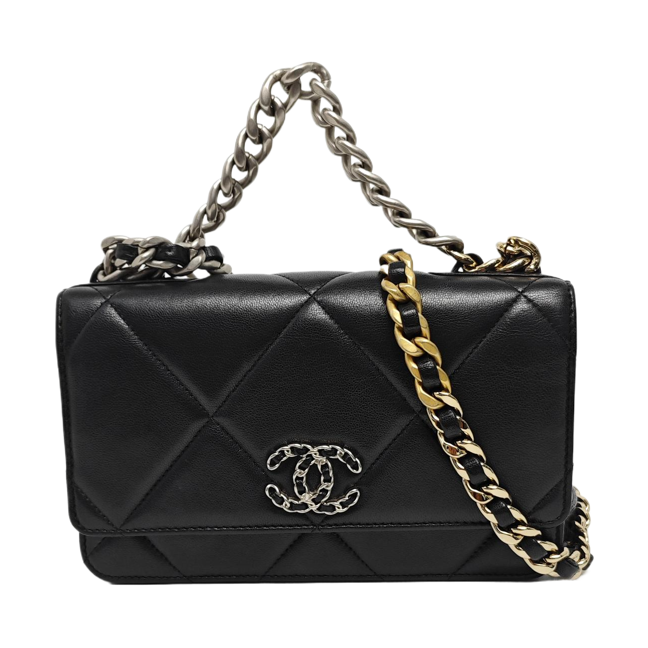 CHANEL 19 Small Quilted Lambskin Black