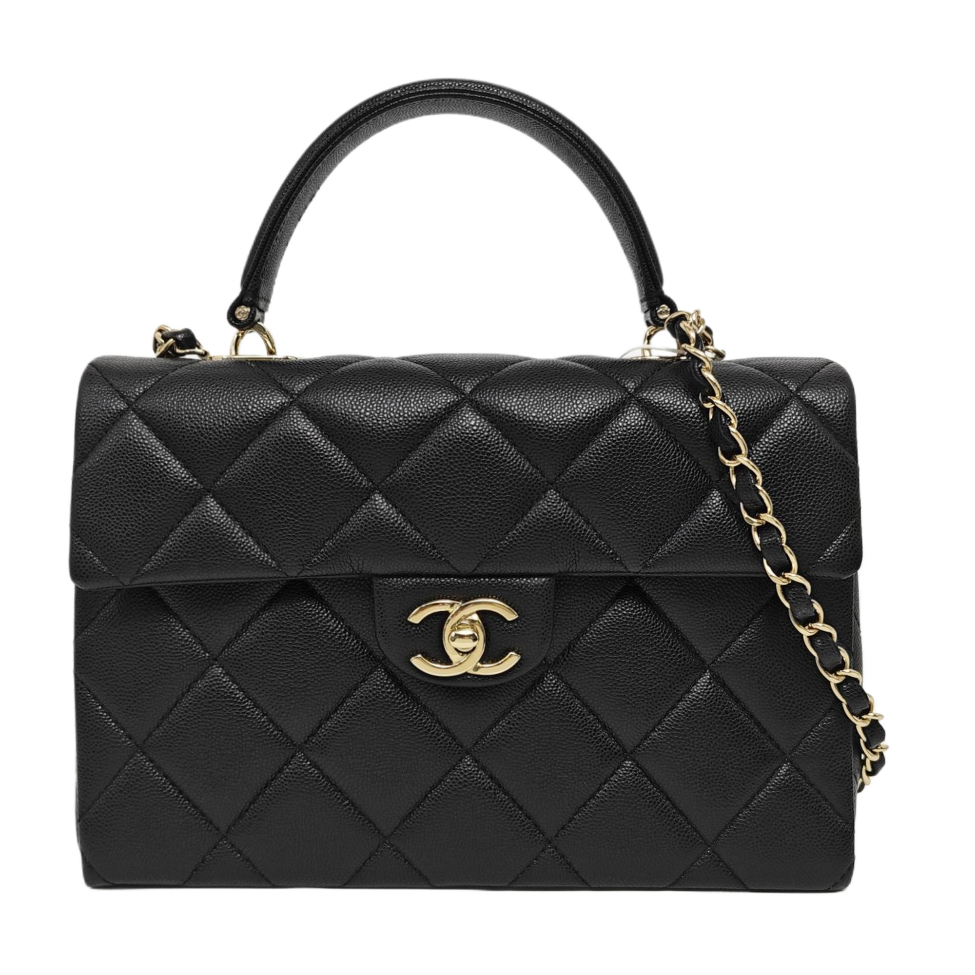 CLASSIC FLAP Small Quilted Grained Calfskin Black
