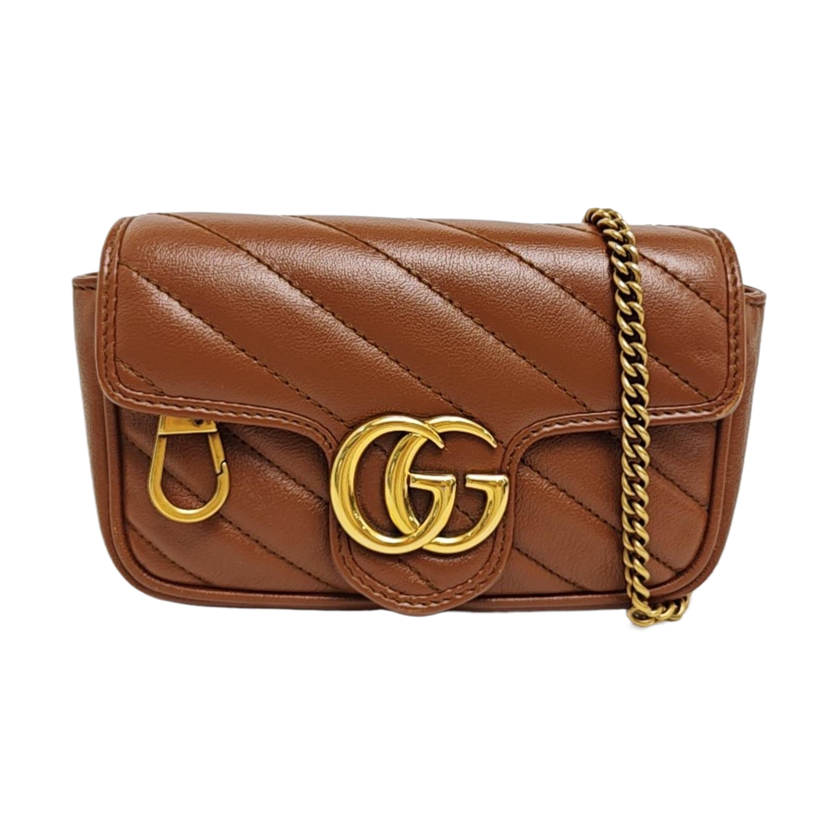 GG Marmont Mini Quilted Calfskin Brown