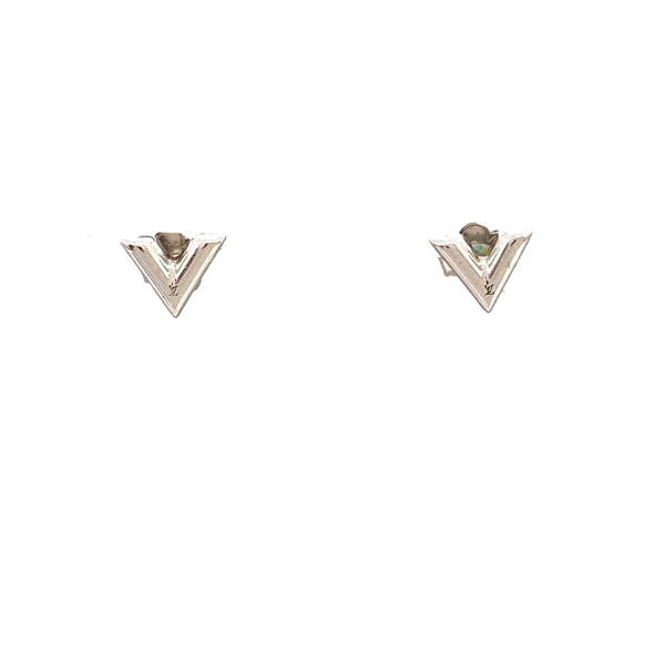 ESSENTIAL V Metal Silver Stud Earrings