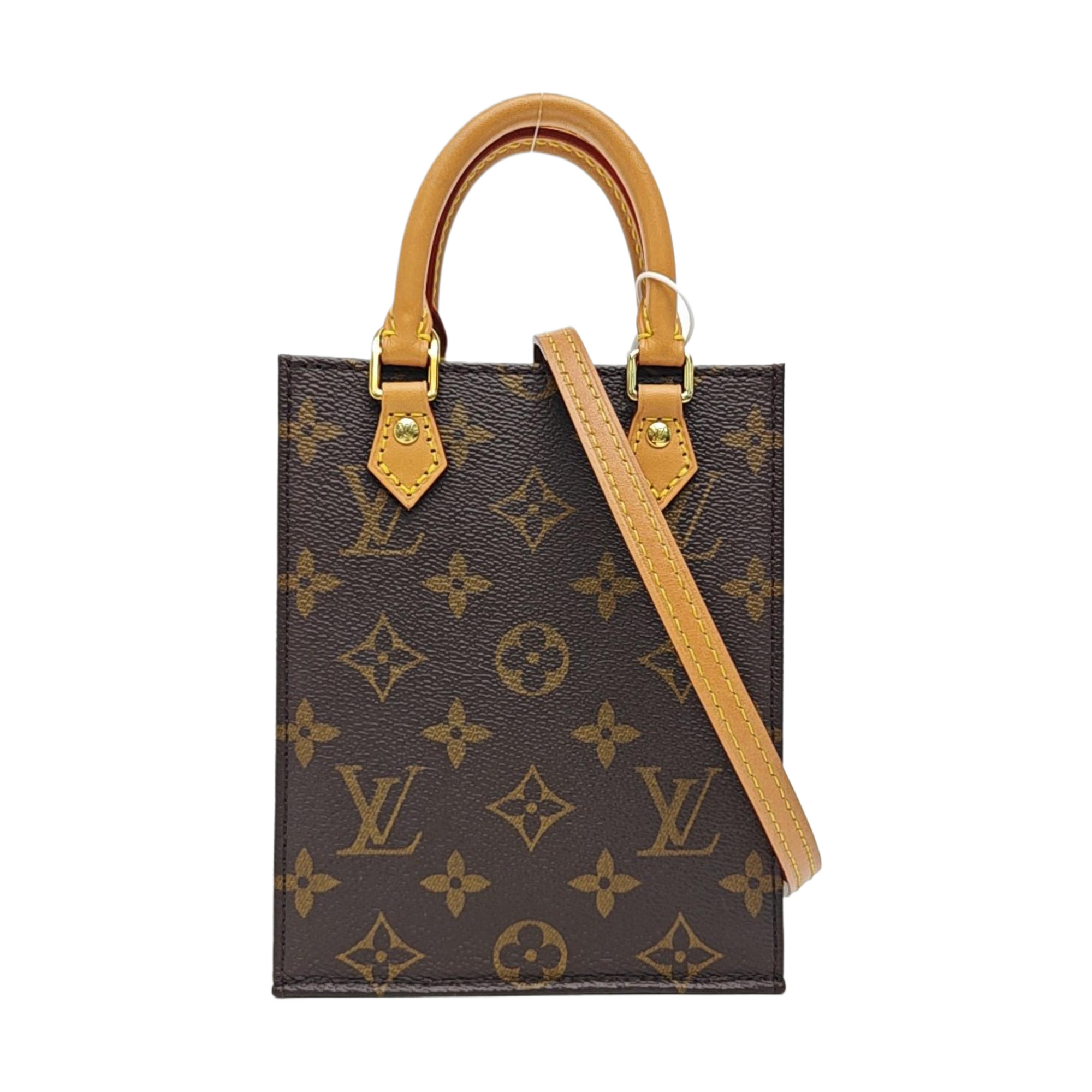 SAC PLAT Mini Monogram Coated Canvas Brown