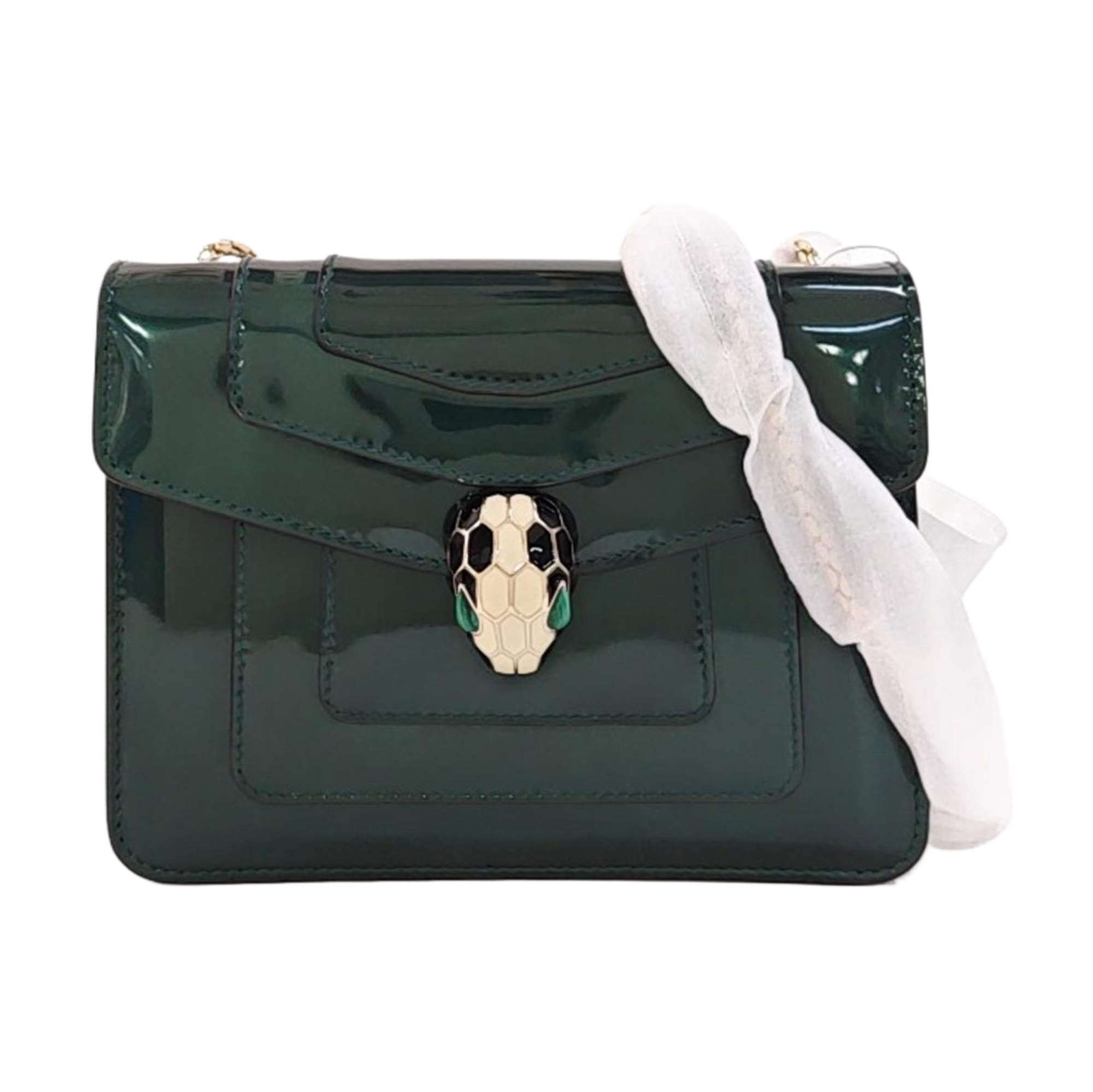 SERPENTI FOREVER Small Patent Leather Green