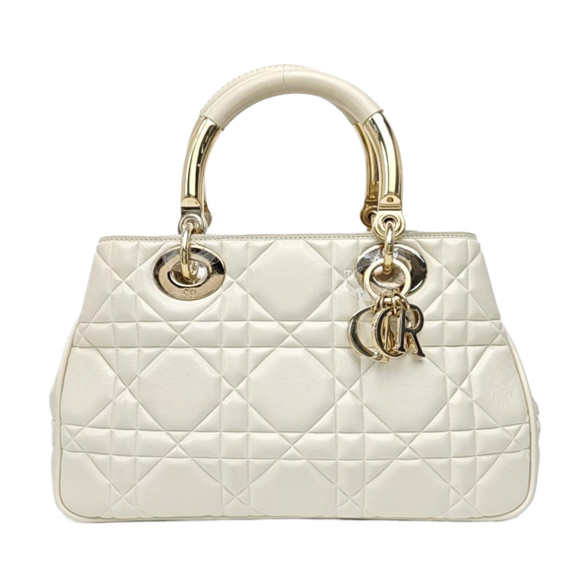 Lady 95.22 Medium Cannage Calfskin White