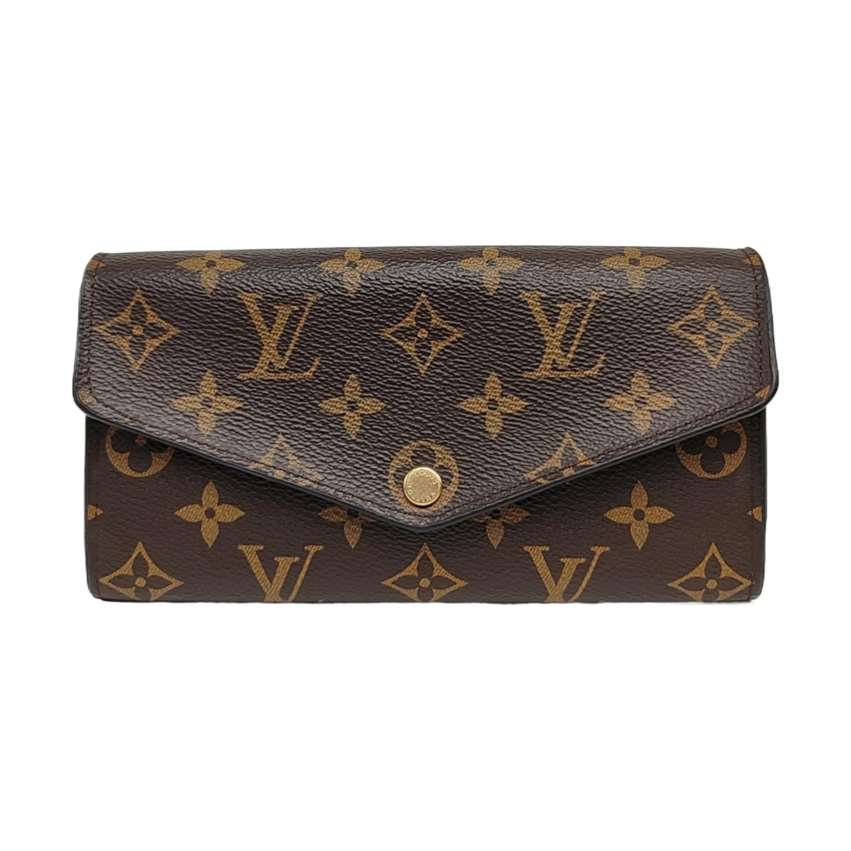 SARAH Monogram Coated Canvas Brown Wallet