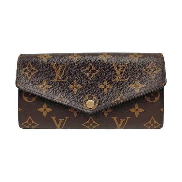 SARAH Monogram Coated Canvas Brown Wallet