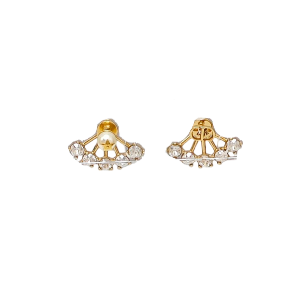Petit CD Metal Gold Stud Earrings
