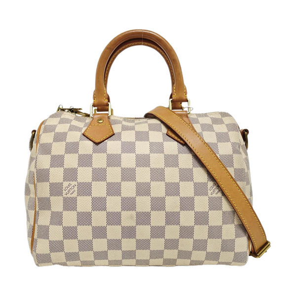 SPEEDY 25 Damier Azur Coated Canvas White