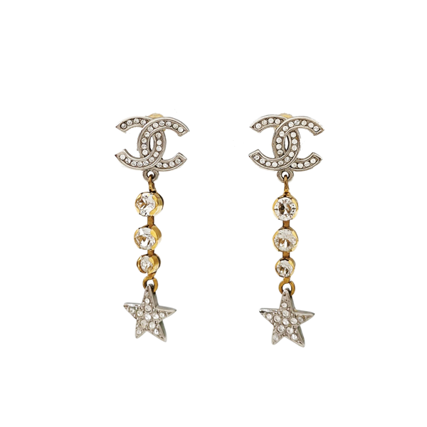 CC Logo Metal Silver Earrings