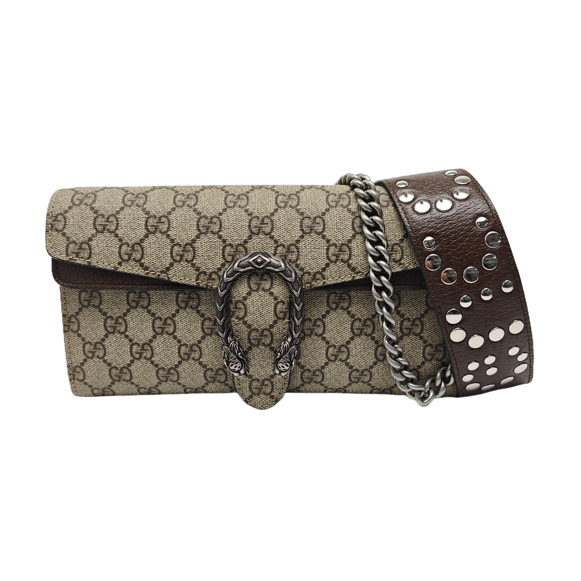 Dionysus Small Monogram Coated Canvas Beige
