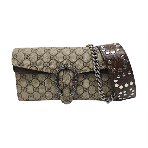 Dionysus Small Monogram Coated Canvas Beige