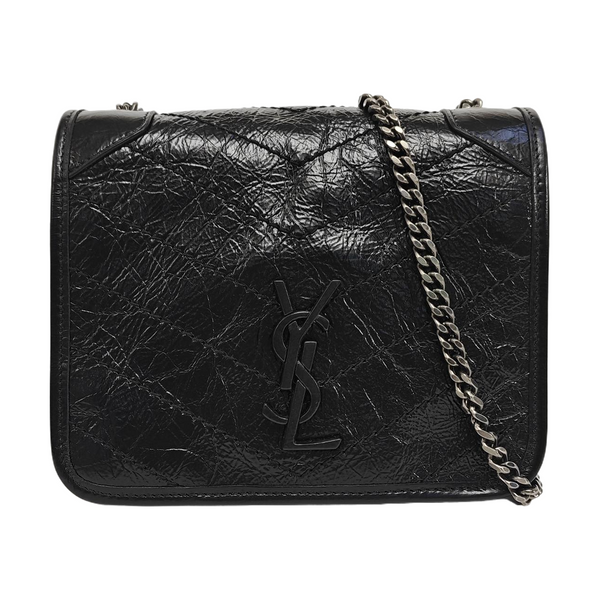 NIKI Mini Chevron Calfskin Black