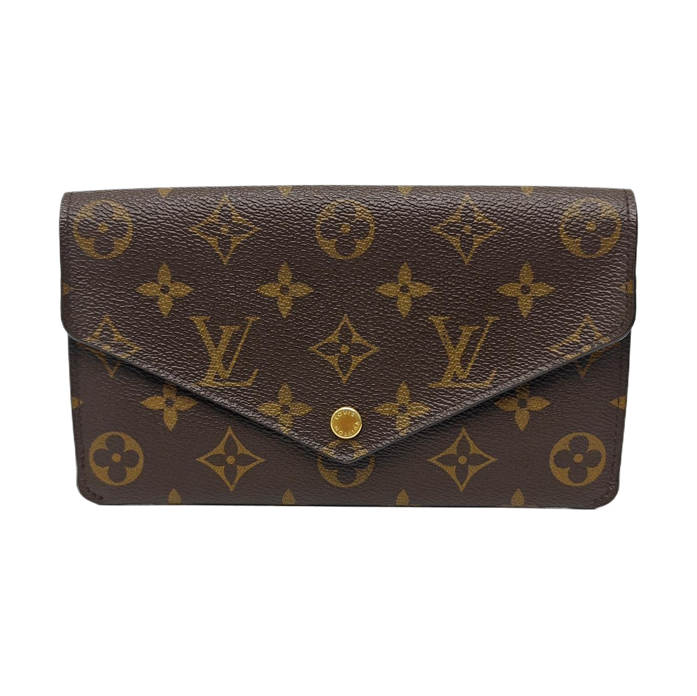 SARAH Monogram Coated Canvas Brown Wallet