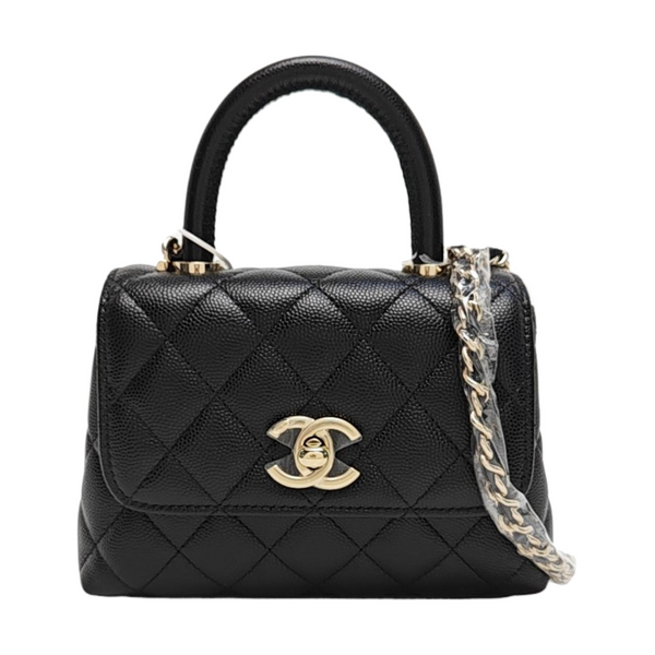 COCO HANDLE Grained Calfskin Black