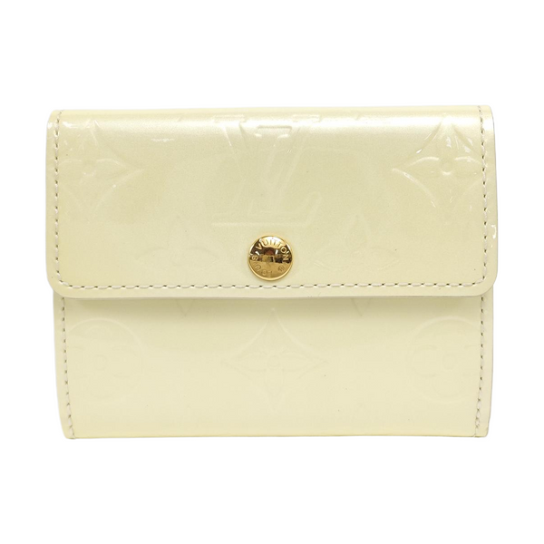 SARAH Monogram Patent Leather White Card Holder