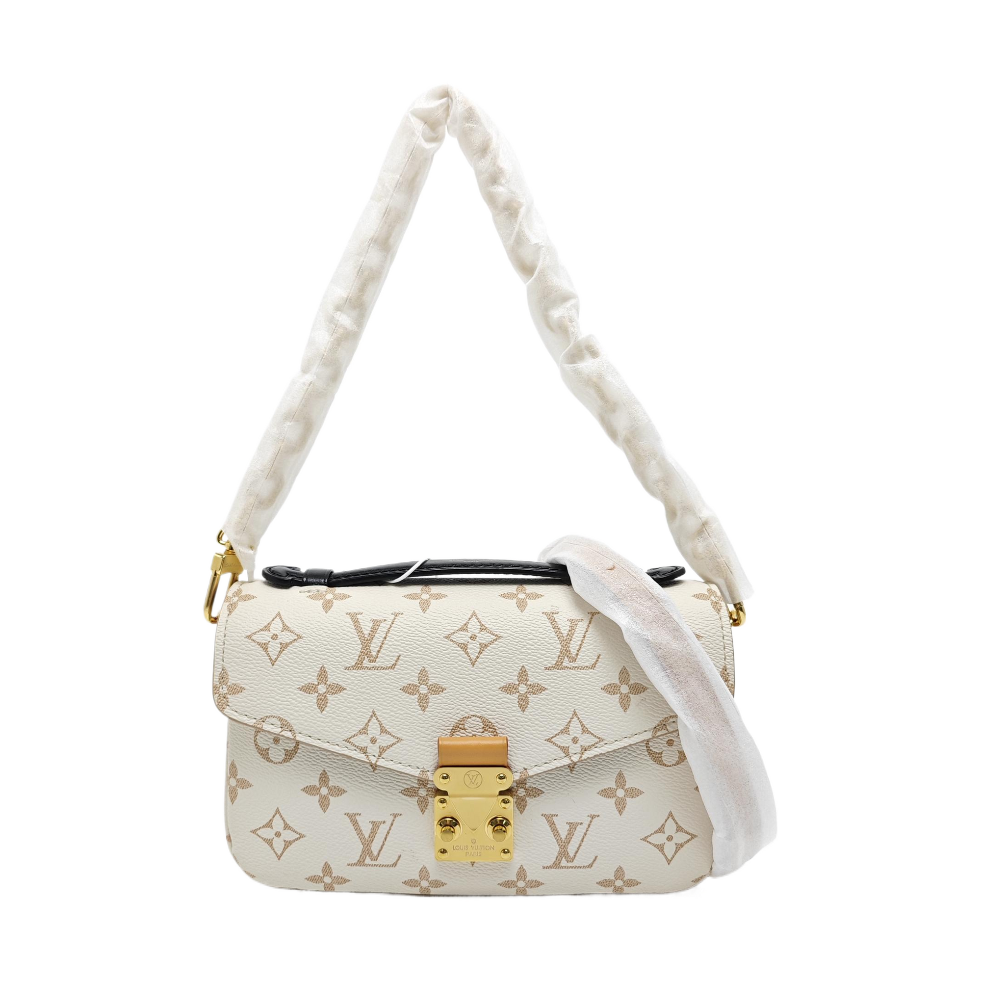 Monogram Coated Canvas Shoulder Bag PM White